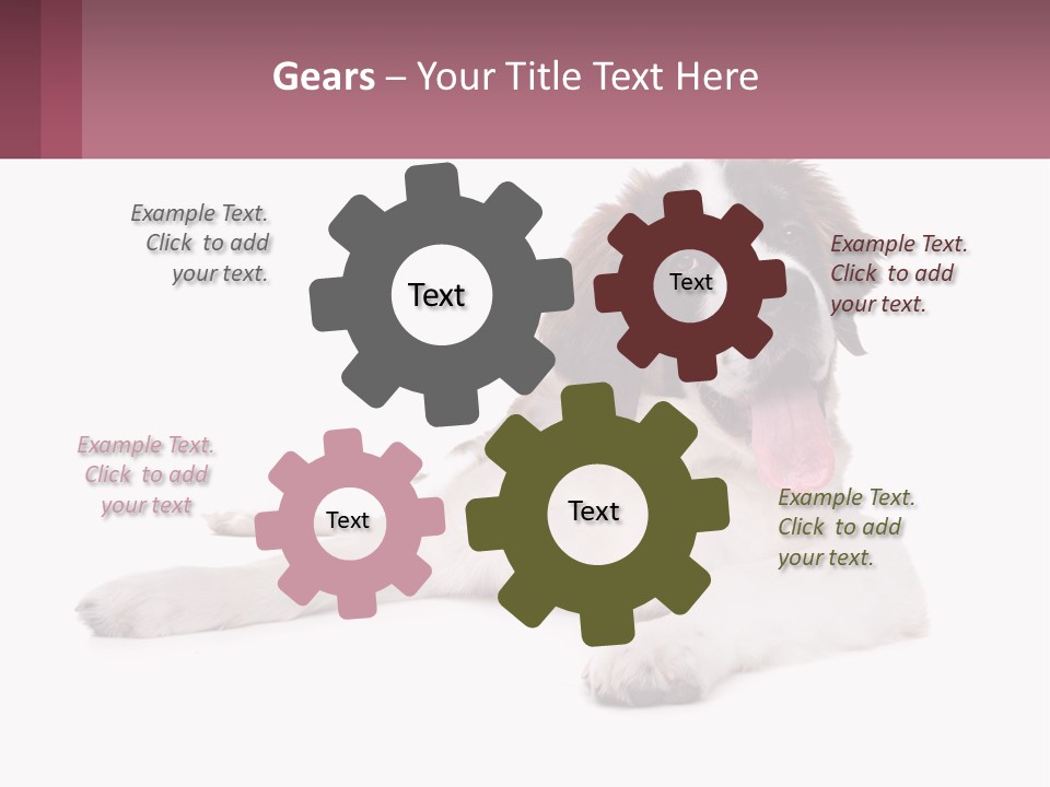 A Dog Laying Down With Its Tongue Out PowerPoint Template