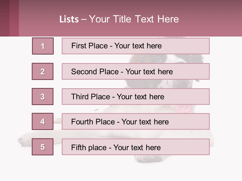 A Dog Laying Down With Its Tongue Out PowerPoint Template