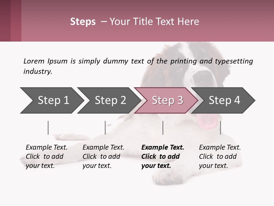A Dog Laying Down With Its Tongue Out PowerPoint Template