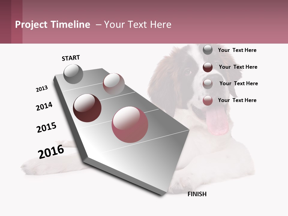A Dog Laying Down With Its Tongue Out PowerPoint Template