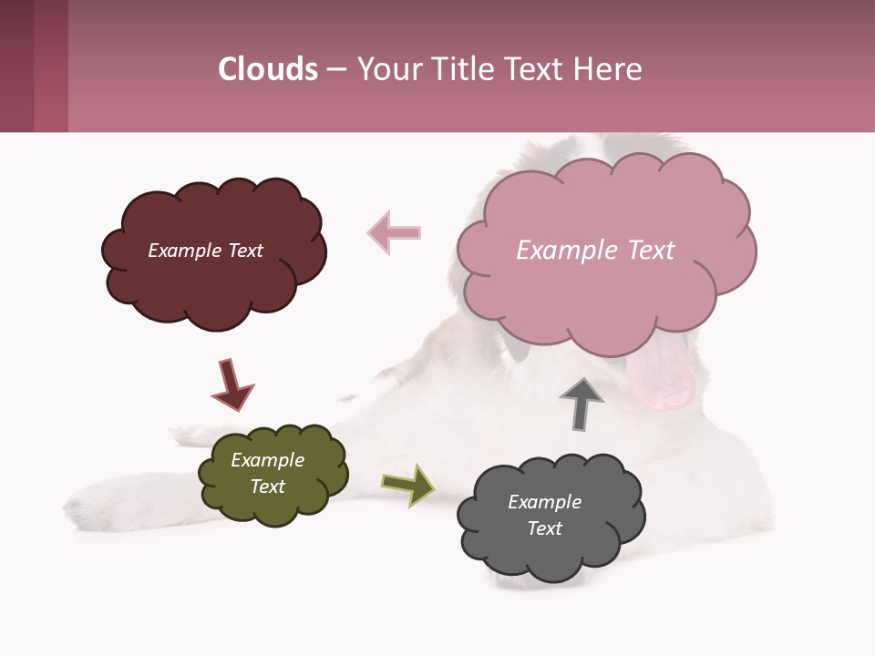 A Dog Laying Down With Its Tongue Out PowerPoint Template