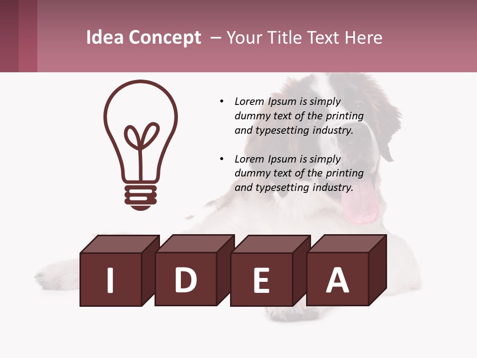 A Dog Laying Down With Its Tongue Out PowerPoint Template