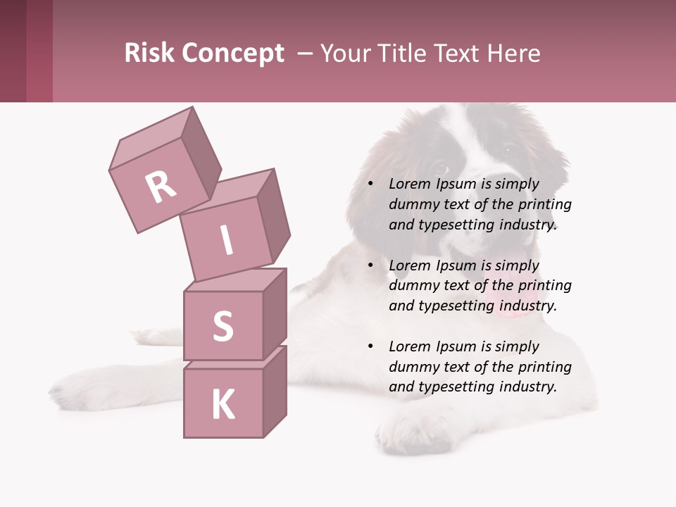 A Dog Laying Down With Its Tongue Out PowerPoint Template