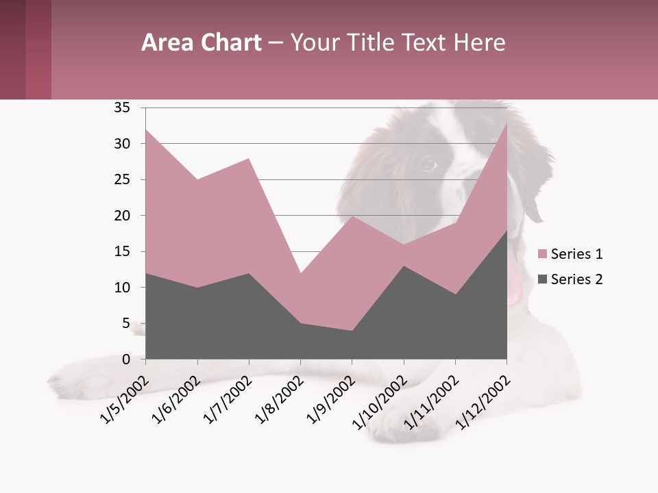 A Dog Laying Down With Its Tongue Out PowerPoint Template