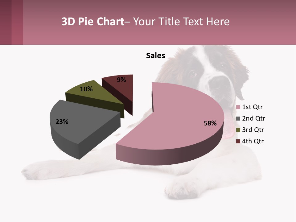 A Dog Laying Down With Its Tongue Out PowerPoint Template