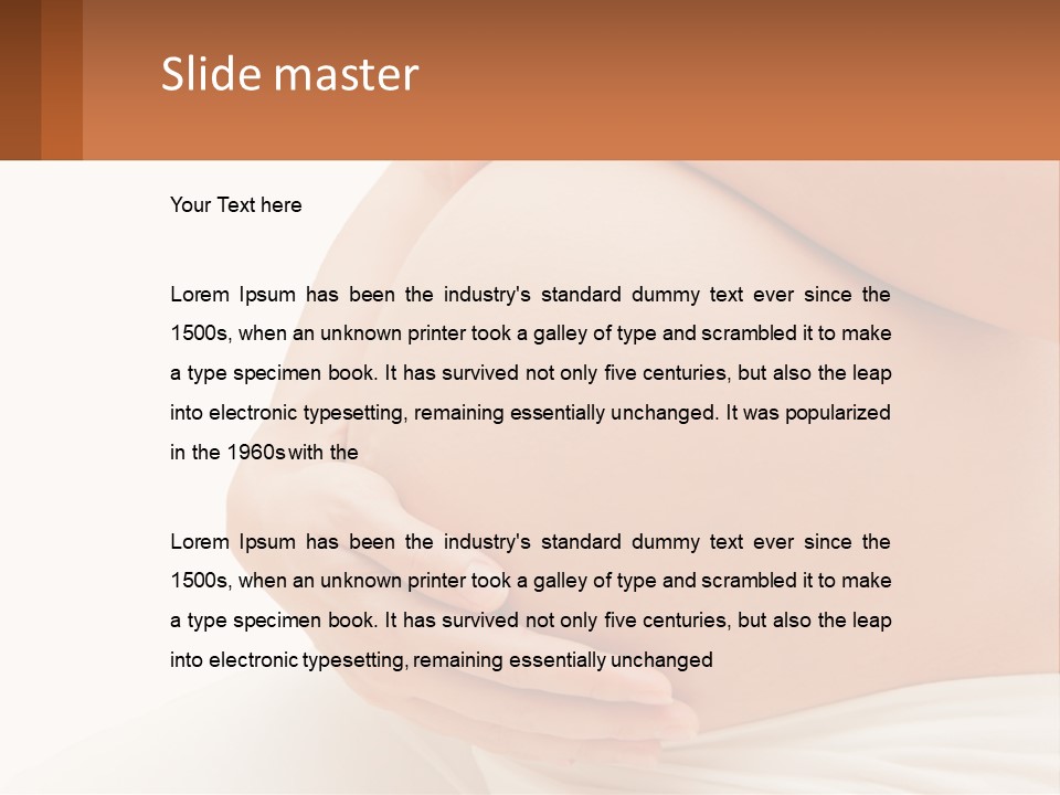 A Pregnant Woman Holding Her Belly In Her Hands PowerPoint Template