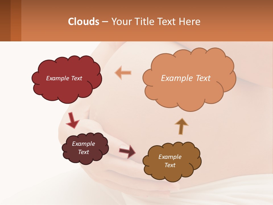 A Pregnant Woman Holding Her Belly In Her Hands PowerPoint Template