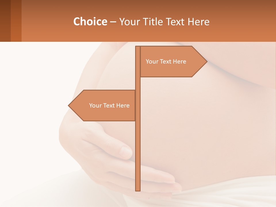 A Pregnant Woman Holding Her Belly In Her Hands PowerPoint Template