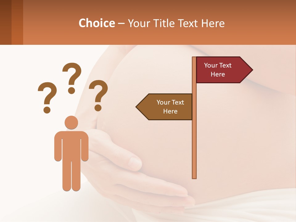 A Pregnant Woman Holding Her Belly In Her Hands PowerPoint Template