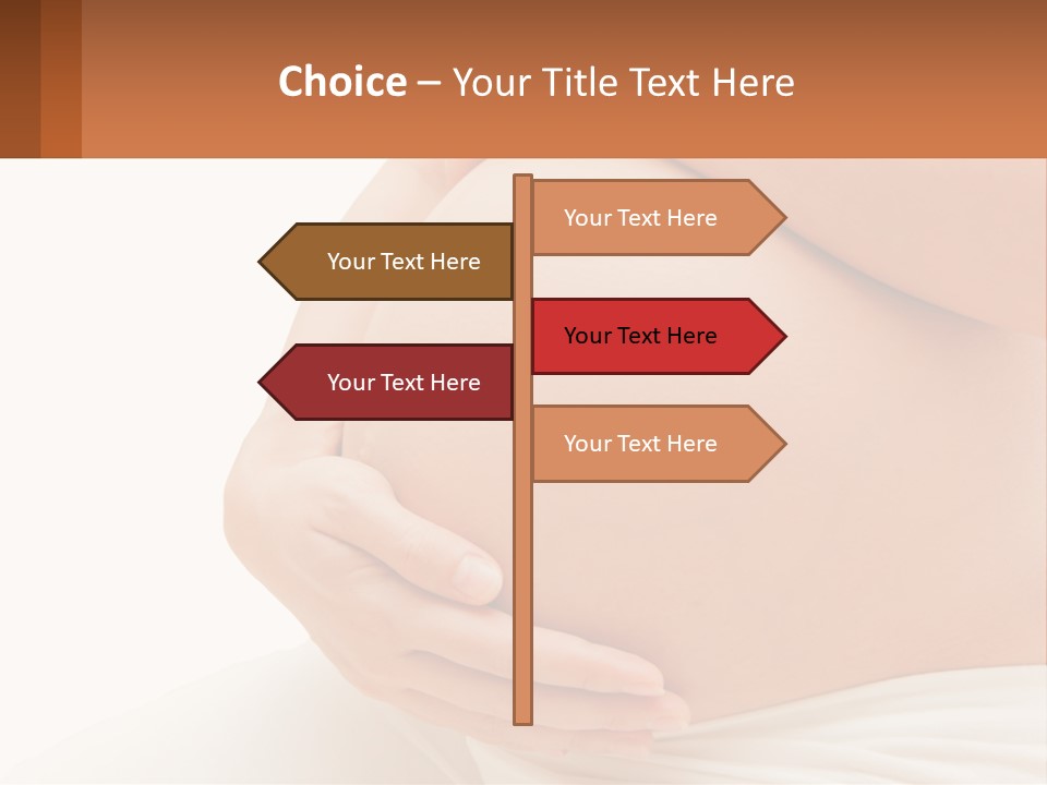 A Pregnant Woman Holding Her Belly In Her Hands PowerPoint Template