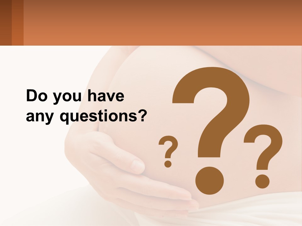 A Pregnant Woman Holding Her Belly In Her Hands PowerPoint Template