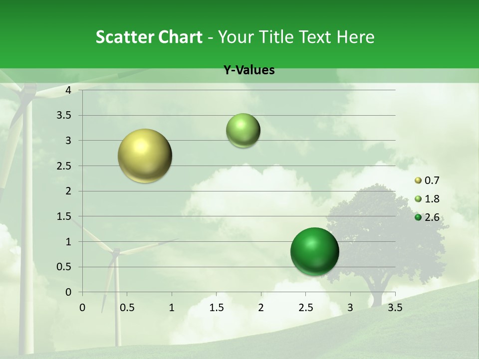 A Green Field With Windmills And A Tree PowerPoint Template