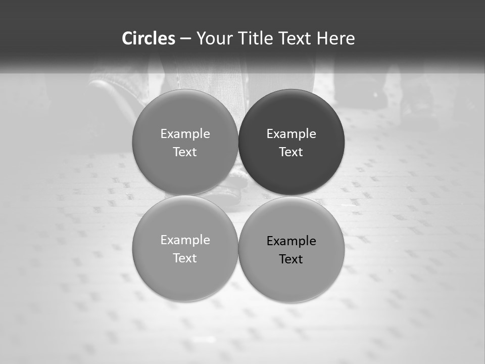 A Group Of People Standing On A Tiled Floor PowerPoint Template