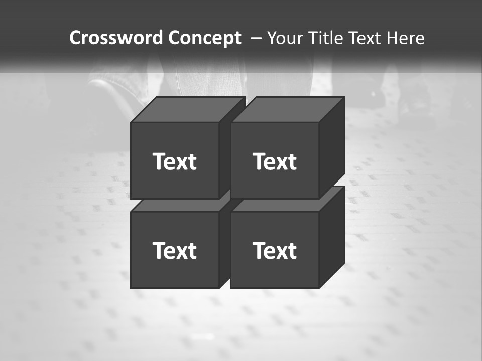 A Group Of People Standing On A Tiled Floor PowerPoint Template