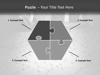 A Group Of People Standing On A Tiled Floor PowerPoint Template