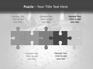 A Group Of People Standing On A Tiled Floor PowerPoint Template