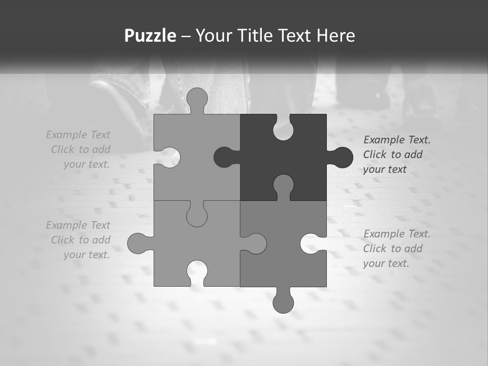 A Group Of People Standing On A Tiled Floor PowerPoint Template