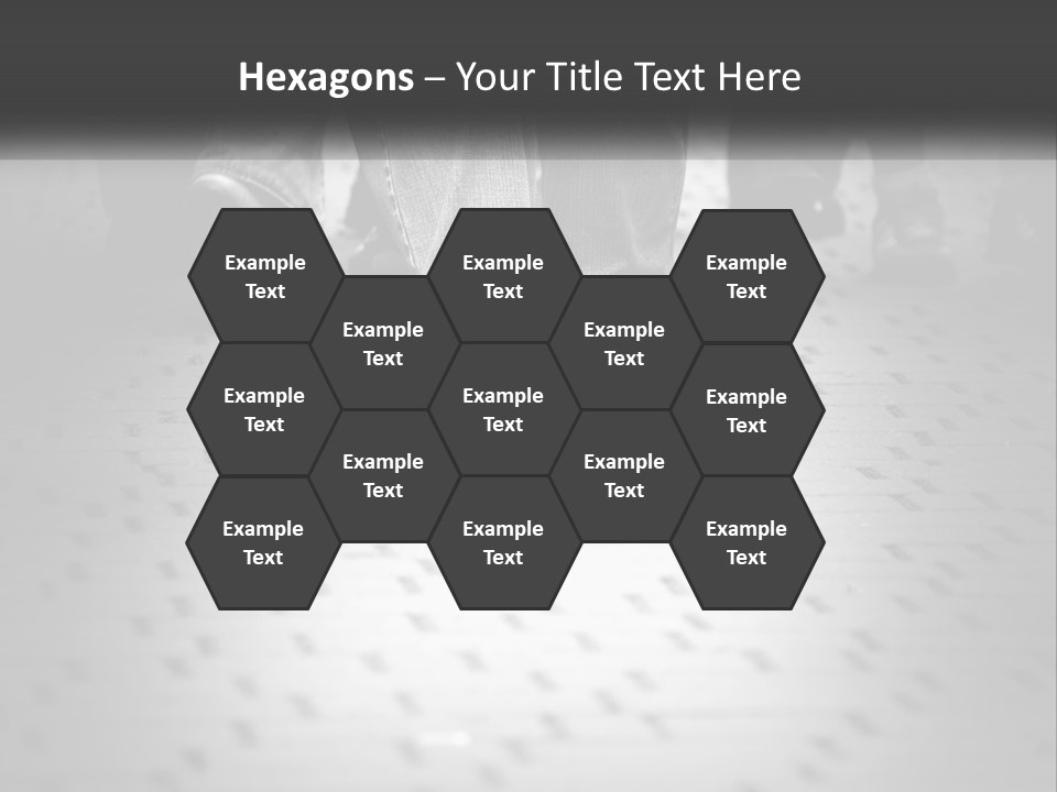 A Group Of People Standing On A Tiled Floor PowerPoint Template