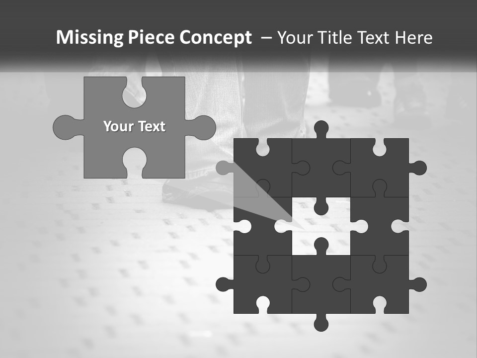 A Group Of People Standing On A Tiled Floor PowerPoint Template