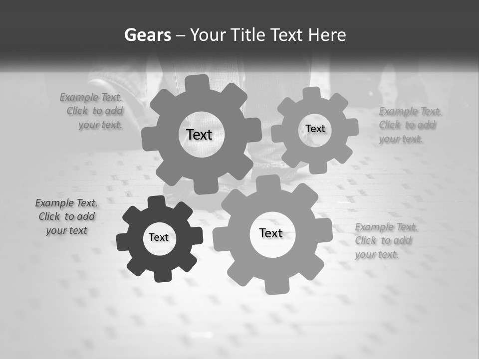 A Group Of People Standing On A Tiled Floor PowerPoint Template