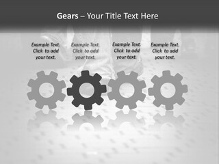 A Group Of People Standing On A Tiled Floor PowerPoint Template