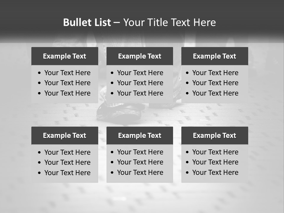 A Group Of People Standing On A Tiled Floor PowerPoint Template