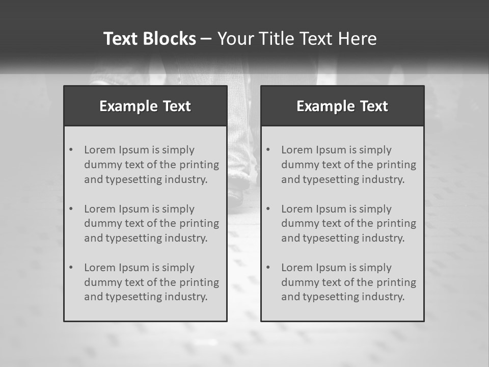 A Group Of People Standing On A Tiled Floor PowerPoint Template
