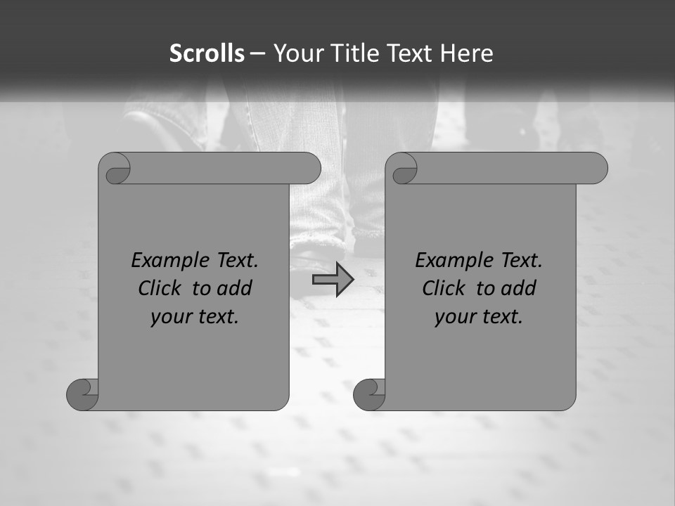 A Group Of People Standing On A Tiled Floor PowerPoint Template