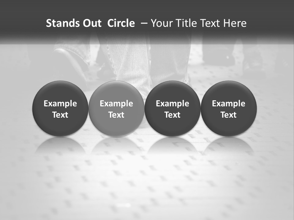 A Group Of People Standing On A Tiled Floor PowerPoint Template