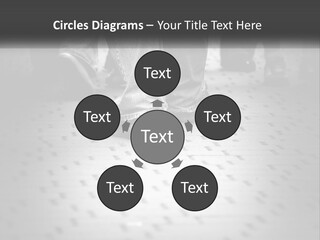 A Group Of People Standing On A Tiled Floor PowerPoint Template