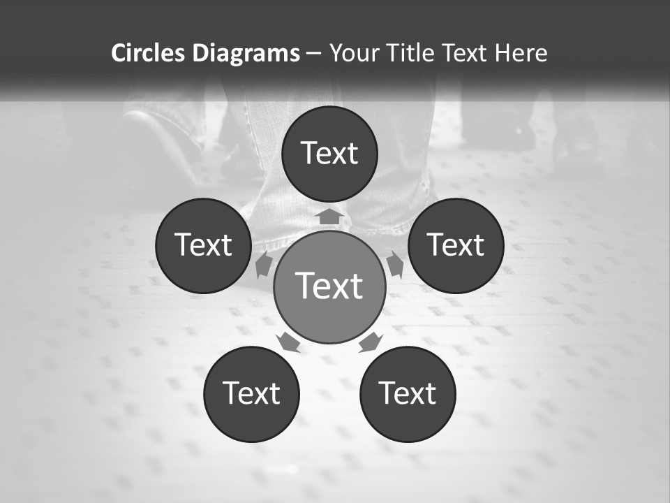 A Group Of People Standing On A Tiled Floor PowerPoint Template