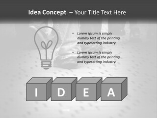 A Group Of People Standing On A Tiled Floor PowerPoint Template