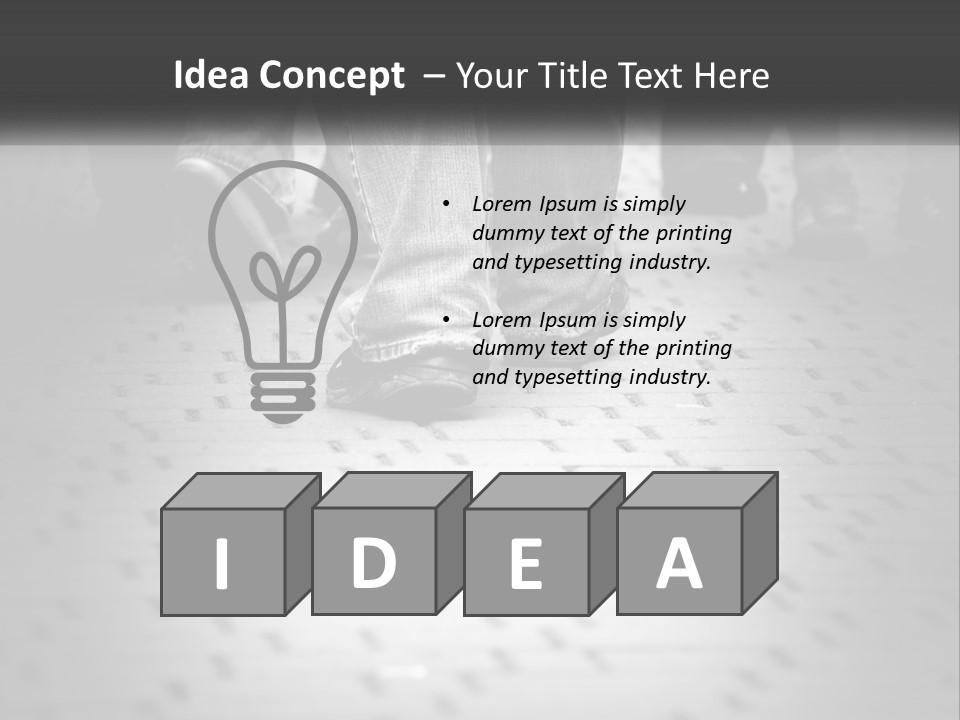 A Group Of People Standing On A Tiled Floor PowerPoint Template