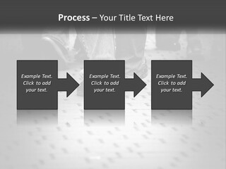 A Group Of People Standing On A Tiled Floor PowerPoint Template