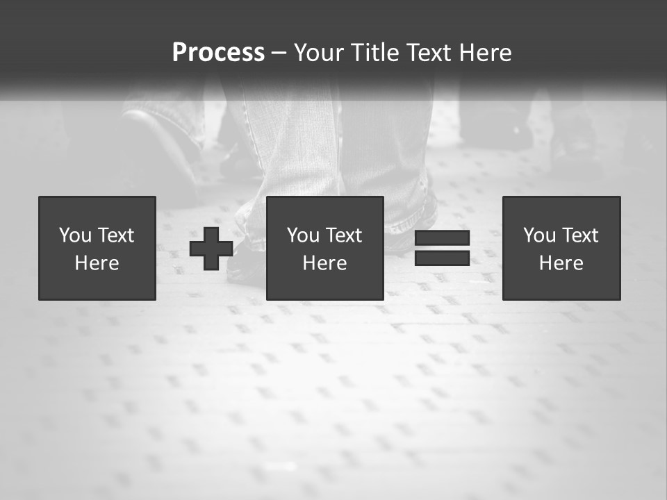 A Group Of People Standing On A Tiled Floor PowerPoint Template