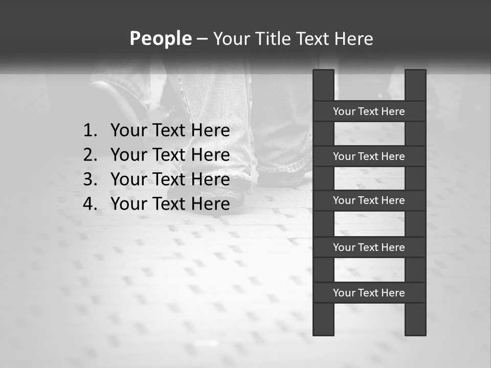 A Group Of People Standing On A Tiled Floor PowerPoint Template