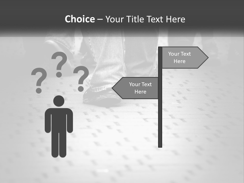 A Group Of People Standing On A Tiled Floor PowerPoint Template