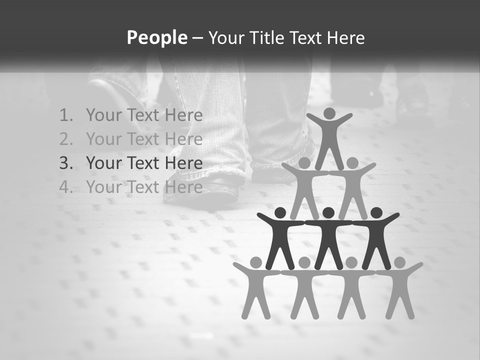 A Group Of People Standing On A Tiled Floor PowerPoint Template