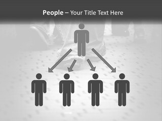 A Group Of People Standing On A Tiled Floor PowerPoint Template