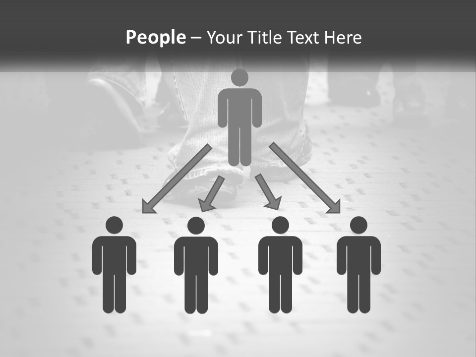 A Group Of People Standing On A Tiled Floor PowerPoint Template