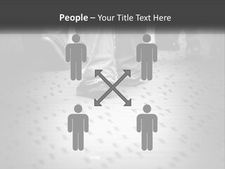 A Group Of People Standing On A Tiled Floor PowerPoint Template