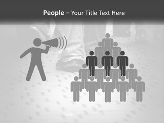 A Group Of People Standing On A Tiled Floor PowerPoint Template