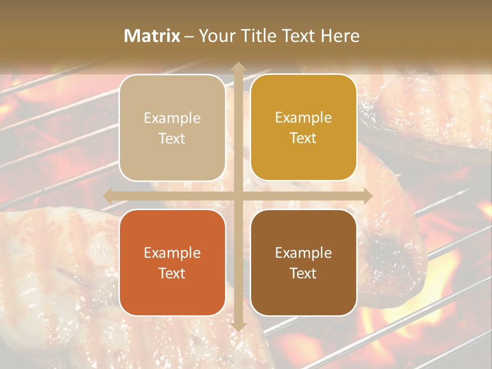 Three Pieces Of Meat Cooking On A Grill PowerPoint Template
