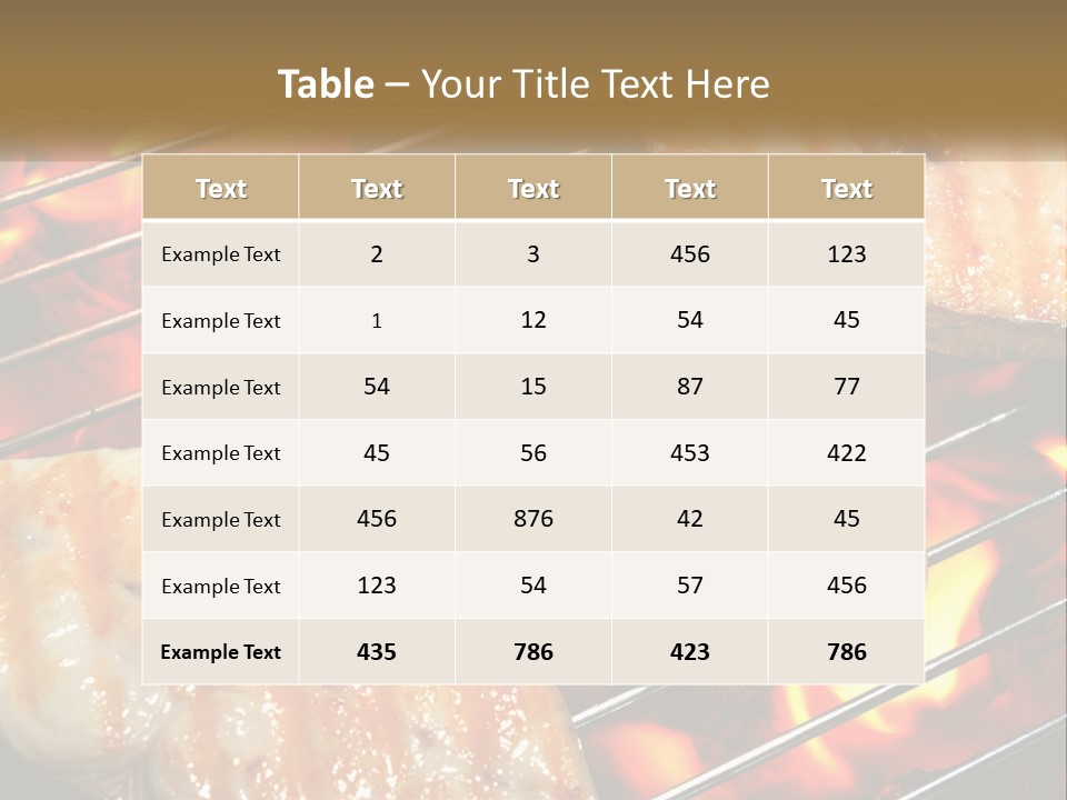 Three Pieces Of Meat Cooking On A Grill PowerPoint Template
