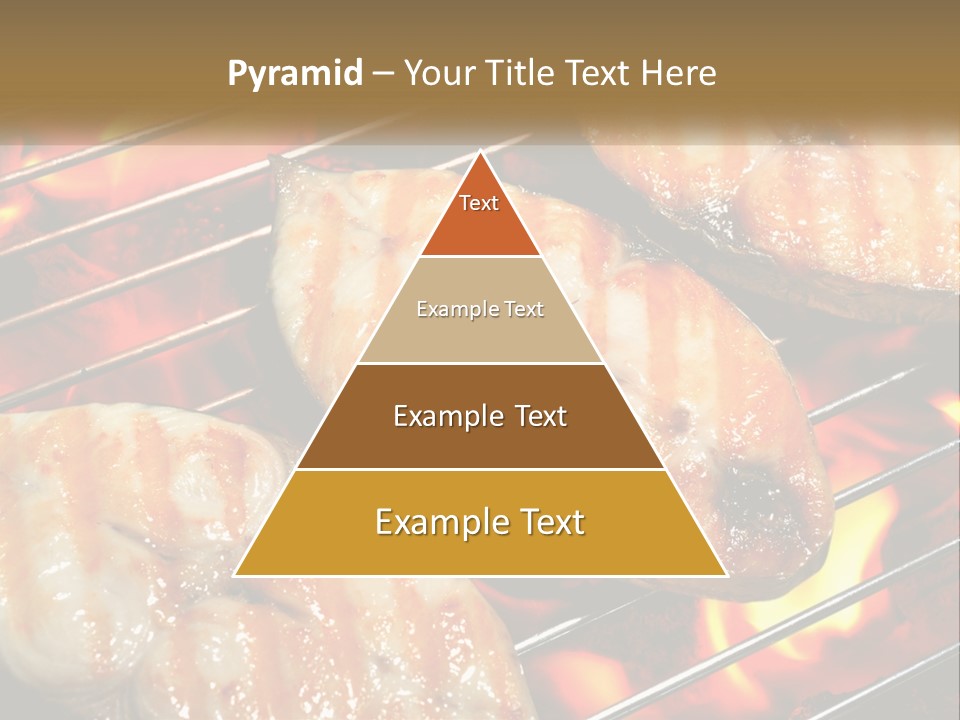 Three Pieces Of Meat Cooking On A Grill PowerPoint Template