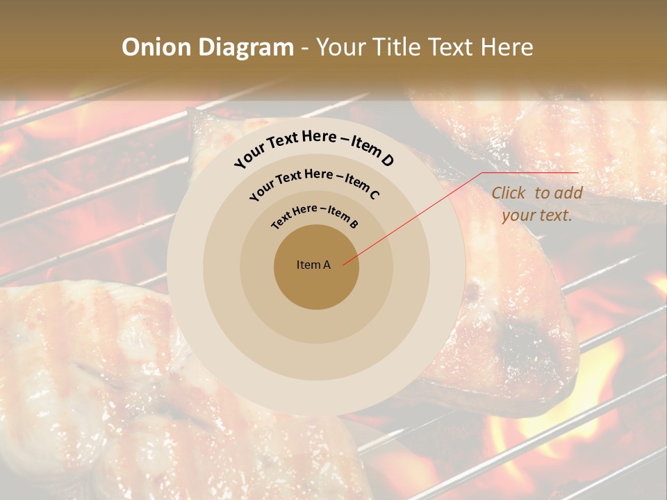Three Pieces Of Meat Cooking On A Grill PowerPoint Template