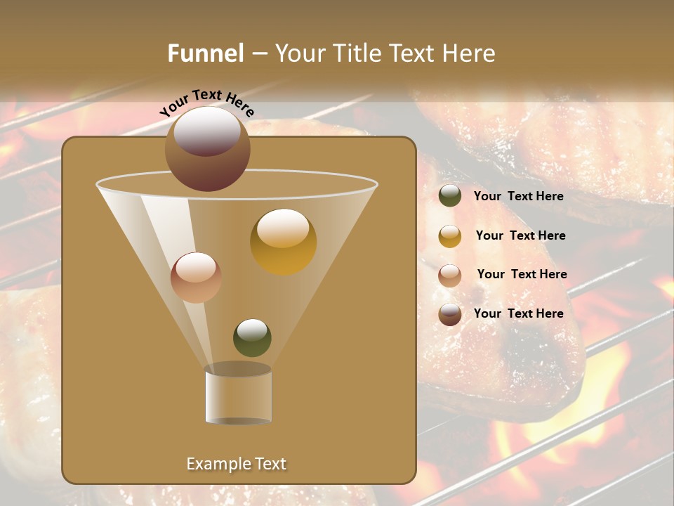 Three Pieces Of Meat Cooking On A Grill PowerPoint Template