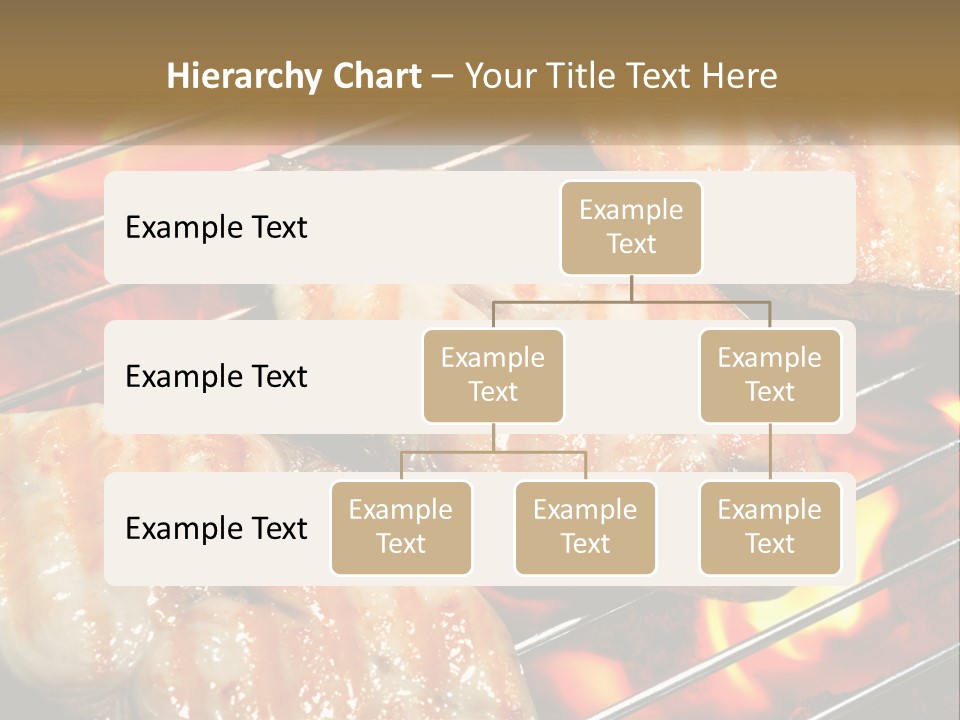 Three Pieces Of Meat Cooking On A Grill PowerPoint Template