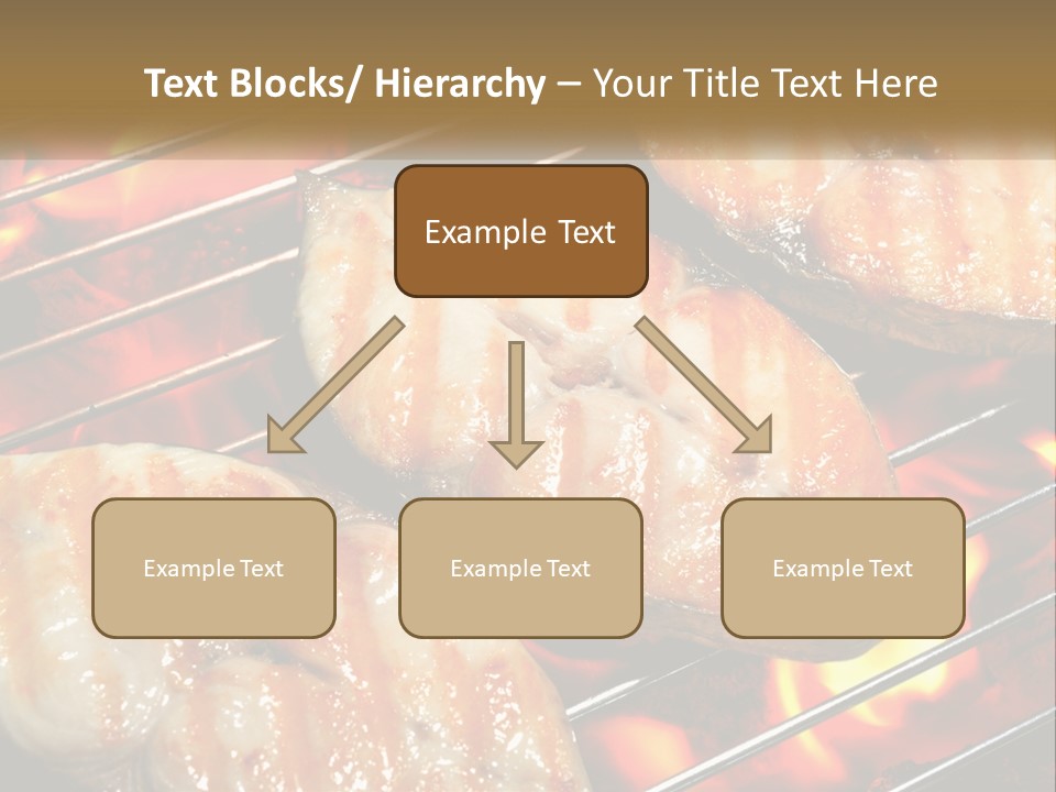Three Pieces Of Meat Cooking On A Grill PowerPoint Template
