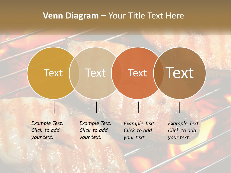 Three Pieces Of Meat Cooking On A Grill PowerPoint Template